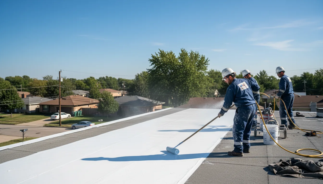 Commercial roof coating in Marquez, TX near me